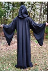 Cloakmakers.com R566-Washable Black Wool Robe w/ Drop Sleeve & Pockets