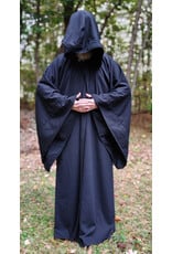 Cloakmakers.com R566-Washable Black Wool Robe w/ Drop Sleeve & Pockets