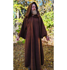 Cloakmakers.com R567-Washable Brown Fleece Robe w/ Hook & Eye Closure