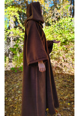 Cloakmakers.com R567-Washable Brown Fleece Robe w/ Hook & Eye Closure