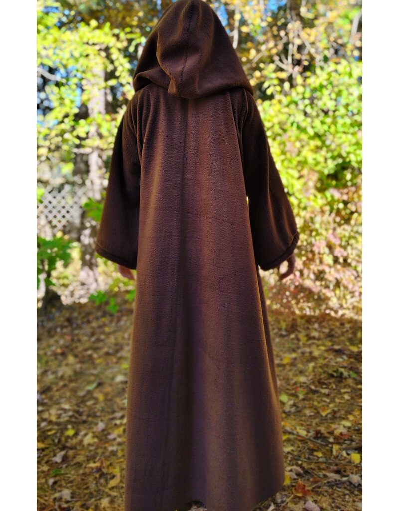 Cloakmakers.com R567-Washable Brown Fleece Robe w/ Hook & Eye Closure