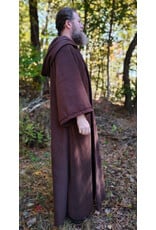 Cloakmakers.com R567-Washable Brown Fleece Robe w/ Hook & Eye Closure