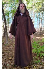 Cloakmakers.com R567-Washable Brown Fleece Robe w/ Hook & Eye Closure
