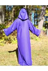 Cloakmakers.com R568-Purple Wool Blend Robe w/ Black Velvet Hood Lining & Silver Toned Clasp