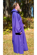 Cloakmakers.com R568-Purple Wool Blend Robe w/ Black Velvet Hood Lining & Silver Toned Clasp