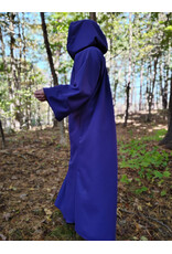 Cloakmakers.com R568-Purple Wool Blend Robe w/ Black Velvet Hood Lining & Silver Toned Clasp