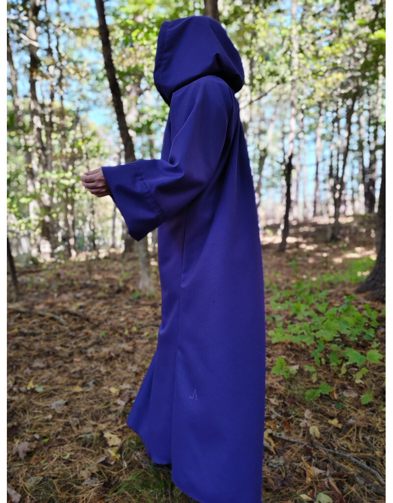 Cloakmakers.com R568-Purple Wool Blend Robe w/ Black Velvet Hood Lining & Silver Toned Clasp