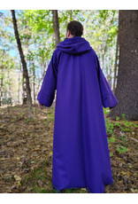 Cloakmakers.com R568-Purple Wool Blend Robe w/ Black Velvet Hood Lining & Silver Toned Clasp