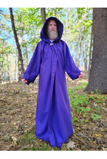 Cloakmakers.com R568-Purple Wool Blend Robe w/ Black Velvet Hood Lining & Silver Toned Clasp
