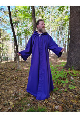 Cloakmakers.com R568-Purple Wool Blend Robe w/ Black Velvet Hood Lining & Silver Toned Clasp