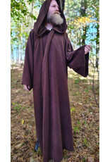 Cloakmakers.com R569-Washable Long Brown Fleece Robe w/ Hook & Eye Closure