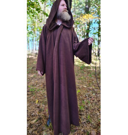 Cloakmakers.com R569-Washable Long Brown Fleece Robe w/ Hook & Eye Closure