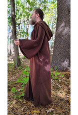 Cloakmakers.com R569-Washable Long Brown Fleece Robe w/ Hook & Eye Closure