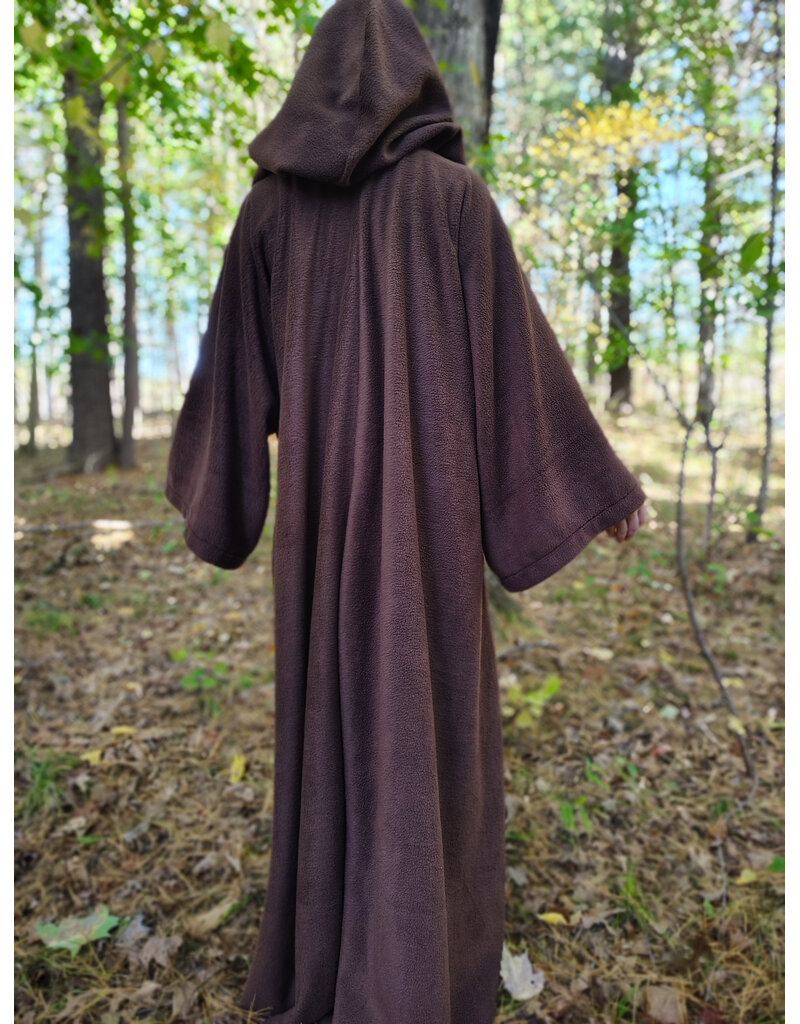 Cloakmakers.com R569-Washable Long Brown Fleece Robe w/ Hook & Eye Closure