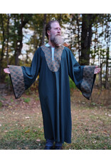 Cloakmakers.com G1199-Washable Green Wool Blend Gown w/ Brocade Drop Sleeves