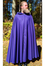 Cloakmakers.com 5865-Purple Wool Blend Cloak w/ Black Velvet Hood Lining & Silver Toned Clasp
