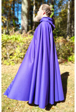 Cloakmakers.com 5865-Purple Wool Blend Cloak w/ Black Velvet Hood Lining & Silver Toned Clasp