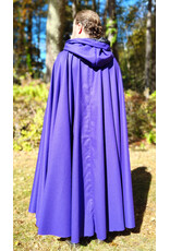 Cloakmakers.com 5865-Purple Wool Blend Cloak w/ Black Velvet Hood Lining & Silver Toned Clasp