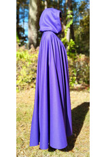 Cloakmakers.com 5865-Purple Wool Blend Cloak w/ Black Velvet Hood Lining & Silver Toned Clasp