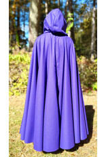Cloakmakers.com 5865-Purple Wool Blend Cloak w/ Black Velvet Hood Lining & Silver Toned Clasp