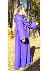 Cloakmakers.com R568-Purple Wool Blend Robe w/ Black Velvet Hood Lining & Silver Toned Clasp