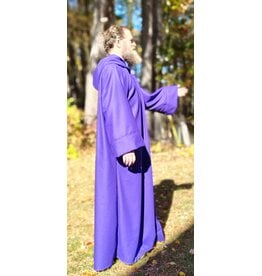 Cloakmakers.com R568-Purple Wool Blend Robe w/ Black Velvet Hood Lining & Silver Toned Clasp