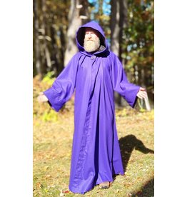 Cloakmakers.com R568-Purple Wool Blend Robe w/ Black Velvet Hood Lining & Silver Toned Clasp