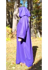 Cloakmakers.com R568-Purple Wool Blend Robe w/ Black Velvet Hood Lining & Silver Toned Clasp