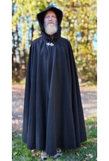 Cloakmakers.com 5867-Washable Black Wool Cloak w/ Triple Medallion Clasp