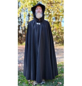 Cloakmakers.com 5867-Washable Black Wool Cloak w/ Triple Medallion Clasp
