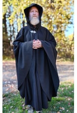 Cloakmakers.com 5867-Washable Black Wool Cloak w/ Triple Medallion Clasp