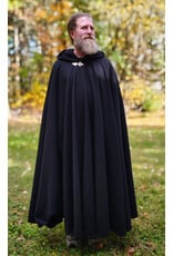 Cloakmakers.com 5867-Washable Black Wool Cloak w/ Triple Medallion Clasp
