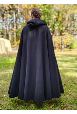 Cloakmakers.com 5867-Washable Black Wool Cloak w/ Triple Medallion Clasp
