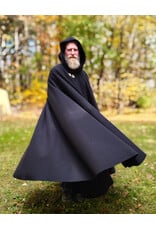 Cloakmakers.com 5867-Washable Black Wool Cloak w/ Triple Medallion Clasp