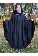 Cloakmakers.com 5869-Washable Long Black Wool Cloak w/ Triple Medallion Clasp