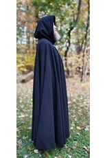 Cloakmakers.com 5869-Washable Long Black Wool Cloak w/ Triple Medallion Clasp
