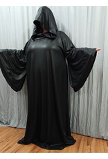 Cloakmakers.com R570-Washable Black Stretch Faux Lambskin Pullover Robe