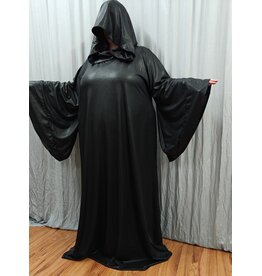 Cloakmakers.com R570-Washable Black Stretch Faux Lambskin Pullover Robe