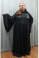 Cloakmakers.com R570-Washable Black Stretch Faux Lambskin Pullover Robe