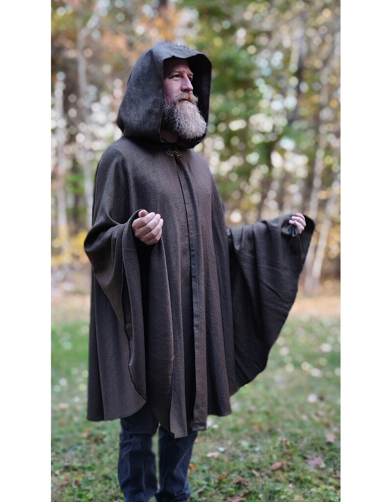 Cloakmakers.com 5690-Multitoned Washable Wool Blend Cloak w/ Olive Green Hood Lining