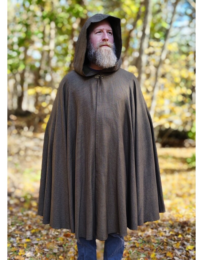 Cloakmakers.com 5690-Multitoned Washable Wool Blend Cloak w/ Olive Green Hood Lining
