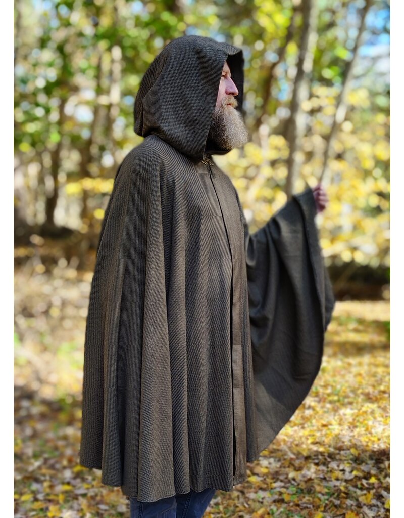Cloakmakers.com 5690-Multitoned Washable Wool Blend Cloak w/ Olive Green Hood Lining
