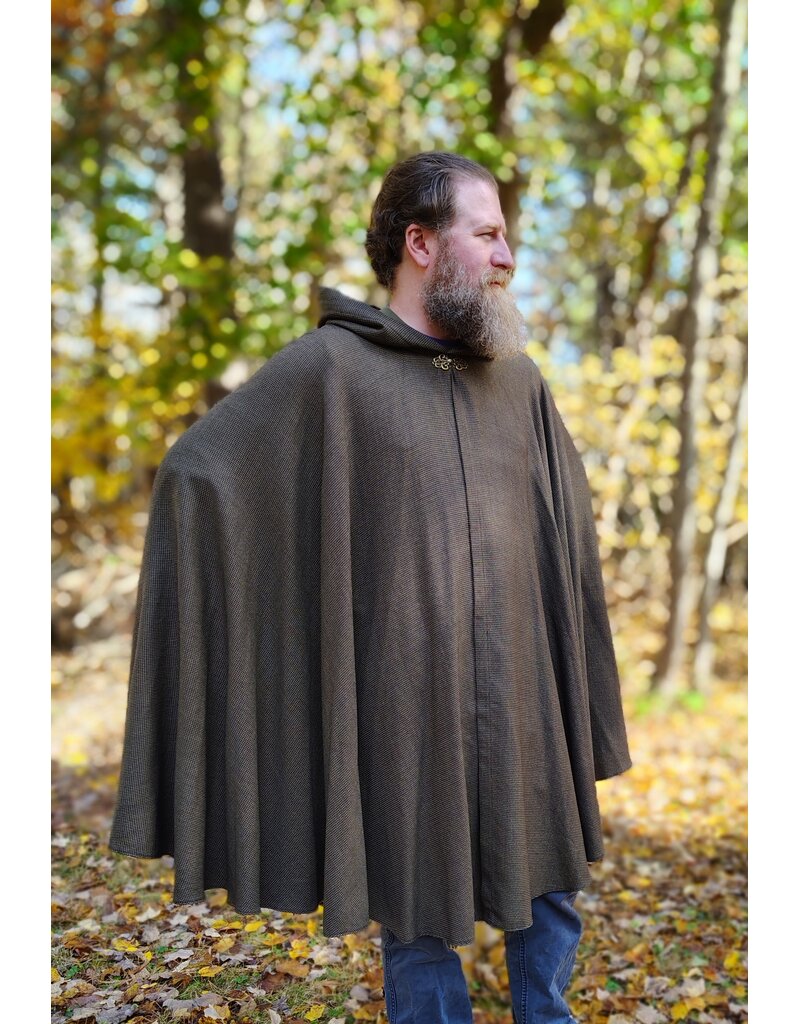 Cloakmakers.com 5690-Multitoned Washable Wool Blend Cloak w/ Olive Green Hood Lining