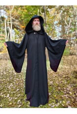 Cloakmakers.com R572-Washable Black Wool Robe w/ Drop Sleeves & Pockets