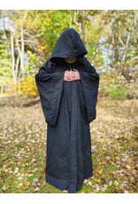 Cloakmakers.com R572-Washable Black Wool Robe w/ Drop Sleeves & Pockets