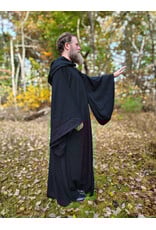 Cloakmakers.com R572-Washable Black Wool Robe w/ Drop Sleeves & Pockets