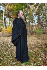 Cloakmakers.com R572-Washable Black Wool Robe w/ Drop Sleeves & Pockets