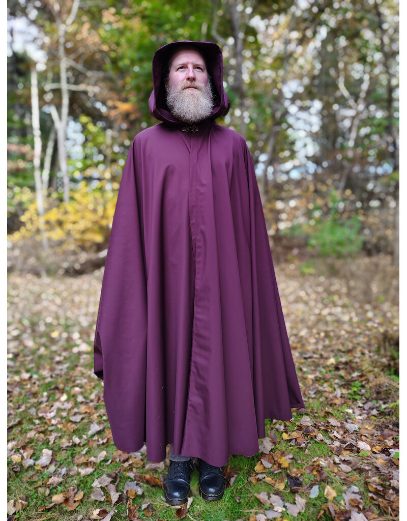Cloakmakers.com 5870-Washable Rich Garnet Fleece Cloak w/ Rain Resistant Nylon Exterior