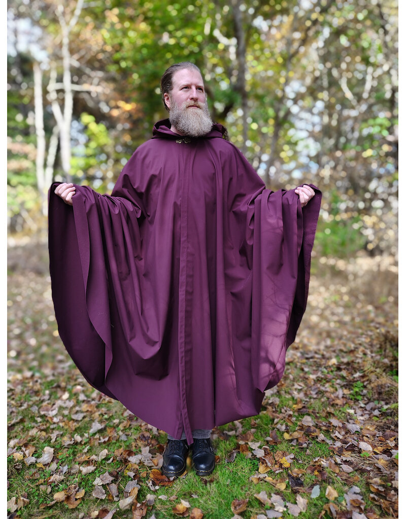 Cloakmakers.com 5870-Washable Rich Garnet Fleece Cloak w/ Rain Resistant Nylon Exterior