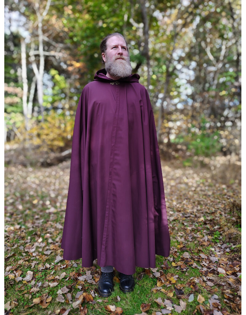 Cloakmakers.com 5870-Washable Rich Garnet Fleece Cloak w/ Rain Resistant Nylon Exterior